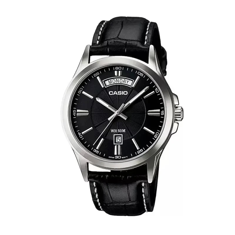 Casio Enticer Black Dial Leather Men’s Watch- MTP-1381L-1AV